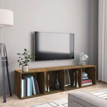 vidaXL füstös tölgy színű szerelt fa könyv-/TV-szekrény 143x30x36 cm kép