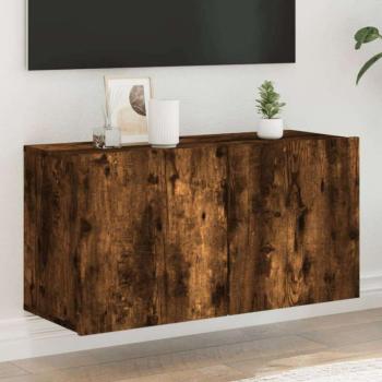 vidaXL füstös tölgyszínű falra szerelhető TV-szekrény 80x 30 x 41 cm kép