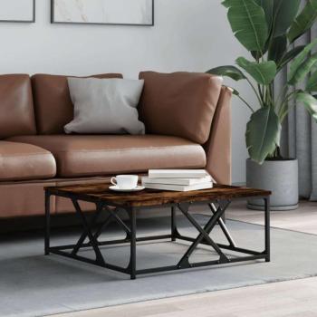 vidaXL füstös tölgyszínű szerelt fa dohányzóasztal 70 x 70 x 30 cm kép