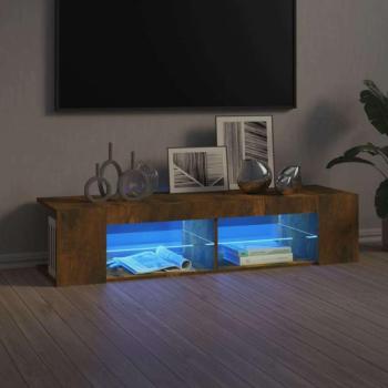 vidaXL füstös tölgyszínű TV-szekrény LED-világítással 135 x 39 x 30 cm kép