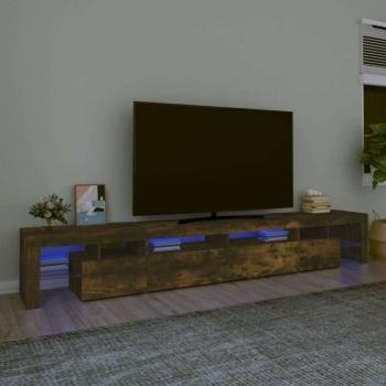 vidaXL füstös tölgyszínű TV-szekrény LED-világítással 260x36,5x40 cm kép