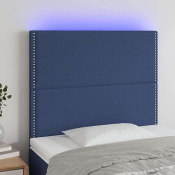 vidaXL kék szövet LED-es fejtámla 80x5x118/128 cm kép