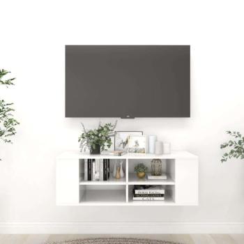 vidaXL magasfényű fehér falra szerelhető TV-szekrény 102 x 35 x 35 cm kép