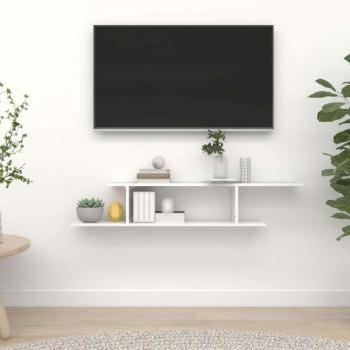 vidaXL magasfényű fehér forgácslap fali TV-polc 90 x 26 x 18,5 cm kép