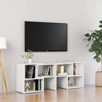 vidaXL magasfényű fehér forgácslap TV-szekrény 104 x 30 x 52 cm kép