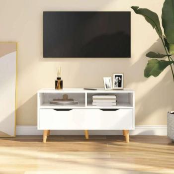 vidaXL magasfényű fehér forgácslap TV-szekrény 90 x 40 x 48,5 cm kép