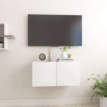 vidaXL magasfényű fehér függő TV-szekrény 60 x 30 x 30 cm kép