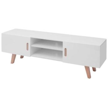 vidaXL magasfényű fehér MDF TV-állvány 150 x 35 x 48,5 cm kép