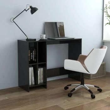 vidaXL magasfényű fekete forgácslap laptopasztal 102,5 x 35 x 75 cm kép