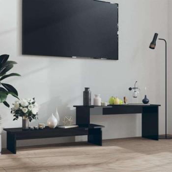 vidaXL magasfényű fekete forgácslap TV-szekrény 180 x 30 x 43 cm kép