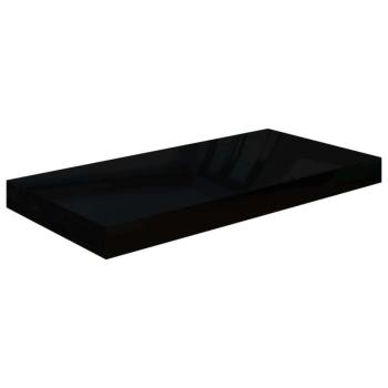 vidaXL magasfényű fekete MDF lebegő fali polc 50 x 23 x 3,8 cm kép