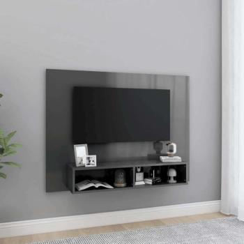 vidaXL magasfényű szürke fali forgácslap TV-szekrény 120x23,5x90 cm kép