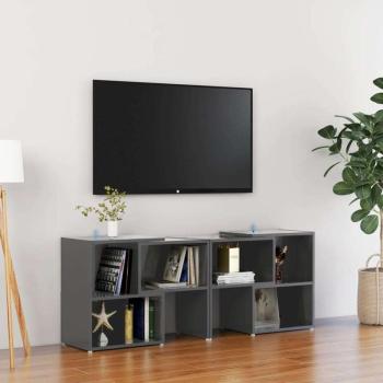 vidaXL magasfényű szürke forgácslap TV-szekrény 104 x 30 x 52 cm kép