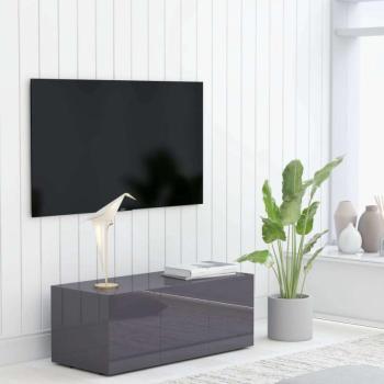 vidaXL magasfényű szürke forgácslap TV-szekrény 80 x 34 x 30 cm kép