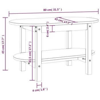 vidaXL mézbarna tömör fenyőfa dohányzóasztal 80 x 45 x 45 cm kép