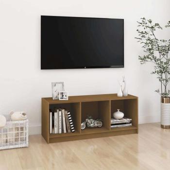 vidaXL mézbarna tömör fenyőfa TV-szekrény 104 x 33 x 41 cm kép