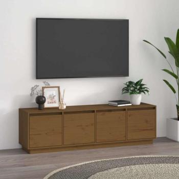 vidaXL mézbarna tömör fenyőfa TV-szekrény 156 x 37 x 45 cm kép