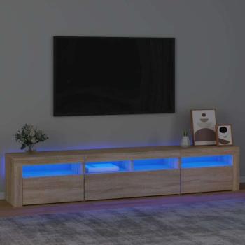 vidaXL sonoma-tölgy színű TV-szekrény LED-lámpákkal 210x35x40 cm kép