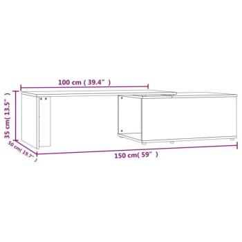 vidaXL sonomatölgy színű forgácslap dohányzóasztal 150 x 50 x 35 cm kép