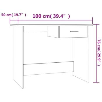 vidaXL sonomatölgy színű forgácslap íróasztal 100 x 50 x 76 cm kép