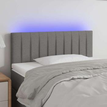 vidaXL sötétszürke szövet LED-es fejtámla 100x5x78/88 cm kép