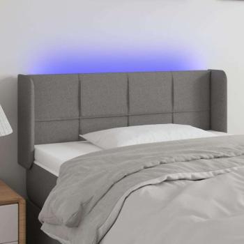 vidaXL sötétszürke szövet LED-es fejtámla 103 x 16 x 78/88 cm kép