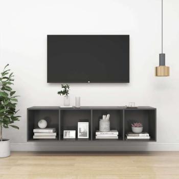 vidaXL szürke falra szerelhető forgácslap TV-szekrény 37x37x142,5 cm kép