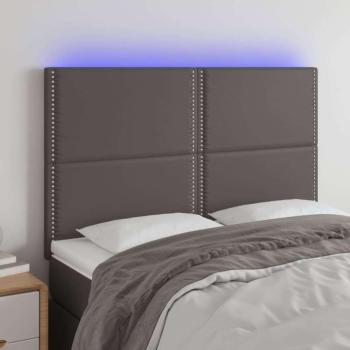 vidaXL szürke műbőr LED-es fejtámla 144x5x118/128 cm kép