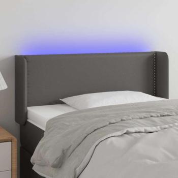 vidaXL szürke műbőr LED-es fejtámla 83x16x78/88 cm kép