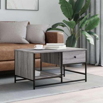 vidaXL szürke sonoma színű szerelt fa dohányzóasztal 85,5 x 51 x 45 cm kép