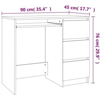 vidaXL szürke sonoma színű szerelt fa íróasztal 90x45x76 cm kép