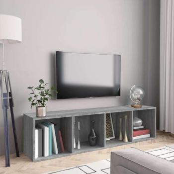 vidaXL szürke sonoma színű szerelt fa könyv-/TV-szekrény 143x30x36 cm kép