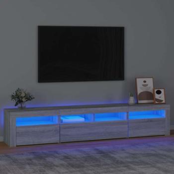 vidaXL szürke sonoma színű TV-szekrény LED-lámpákkal 210x35x40 cm kép