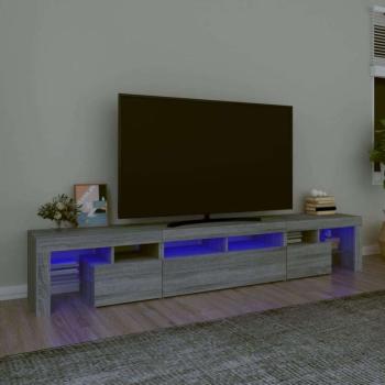 vidaXL szürke sonoma színű TV-szekrény LED-lámpákkal 230x36,5x40 cm kép