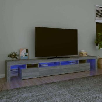 vidaXL szürke sonoma színű TV-szekrény LED-lámpákkal 260x36,5x40 cm kép