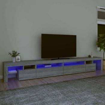 vidaXL szürke sonoma-színű TV-szekrény LED-lámpákkal 290x36,5x40 cm kép