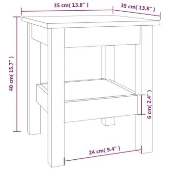 vidaXL szürke tömör fenyőfa dohányzóasztal 35 x 35 x 40 cm kép