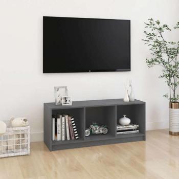 vidaXL szürke tömör fenyőfa TV-szekrény 104 x 33 x 41 cm kép