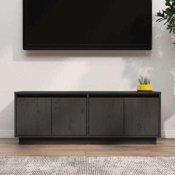 vidaXL szürke tömör fenyőfa TV-szekrény 110 x 34 x 40 cm kép