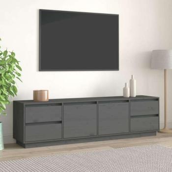 vidaXL szürke tömör fenyőfa TV-szekrény 176 x 37 x 47,5 cm kép