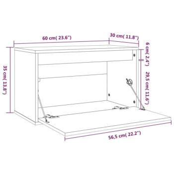 vidaXL tömör fenyőfa faliszekrény 60 x 30 x 35 cm kép