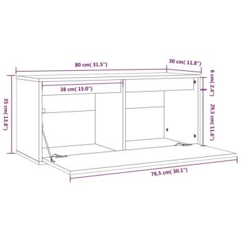 vidaXL tömör fenyőfa faliszekrény 80 x 30 x 35 cm kép