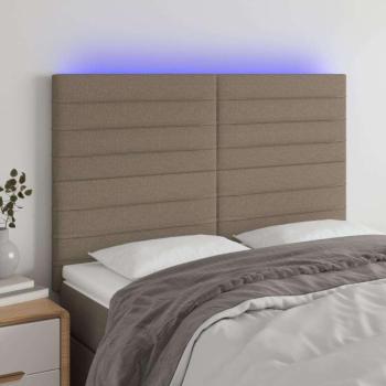 vidaXL tópszínű szövet LED-es fejtámla 144x5x118/128 cm kép