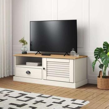 vidaXL VIGO fehér tömör fenyőfa TV-szekrény 106 x 40 x 40 cm kép