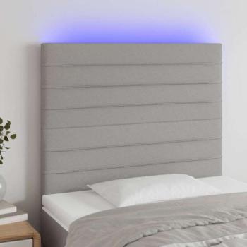 vidaXL világosszürke szövet LED-es fejtámla 100x5x118/128 cm kép