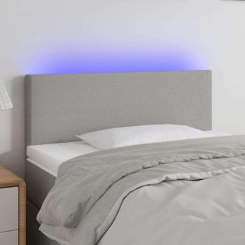 vidaXL világosszürke szövet LED-es fejtámla 100x5x78/88 cm kép