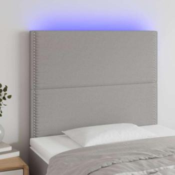 vidaXL világosszürke szövet LED-es fejtámla 80x5x118/128 cm kép