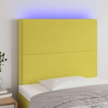 vidaXL zöld szövet LED-es fejtámla 100x5x118/128 cm kép