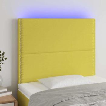 vidaXL zöld szövet LED-es fejtámla 90x5x118/128 cm kép