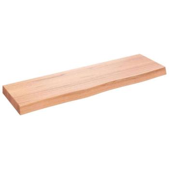 Világosbarna kezelt tömör fa fürdőszobai pult 100x30x6 cm kép